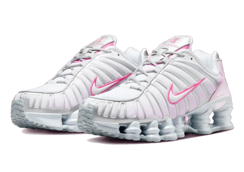 Nike Women's Shox Tl Shoes - Metallic Platinum / Pinksicle / Pink Foam / White / Flat Silver - Image 2