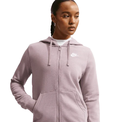 Nike Women's Sportswear Club Fleece Full-Zip Hoodie Apparel - Rose