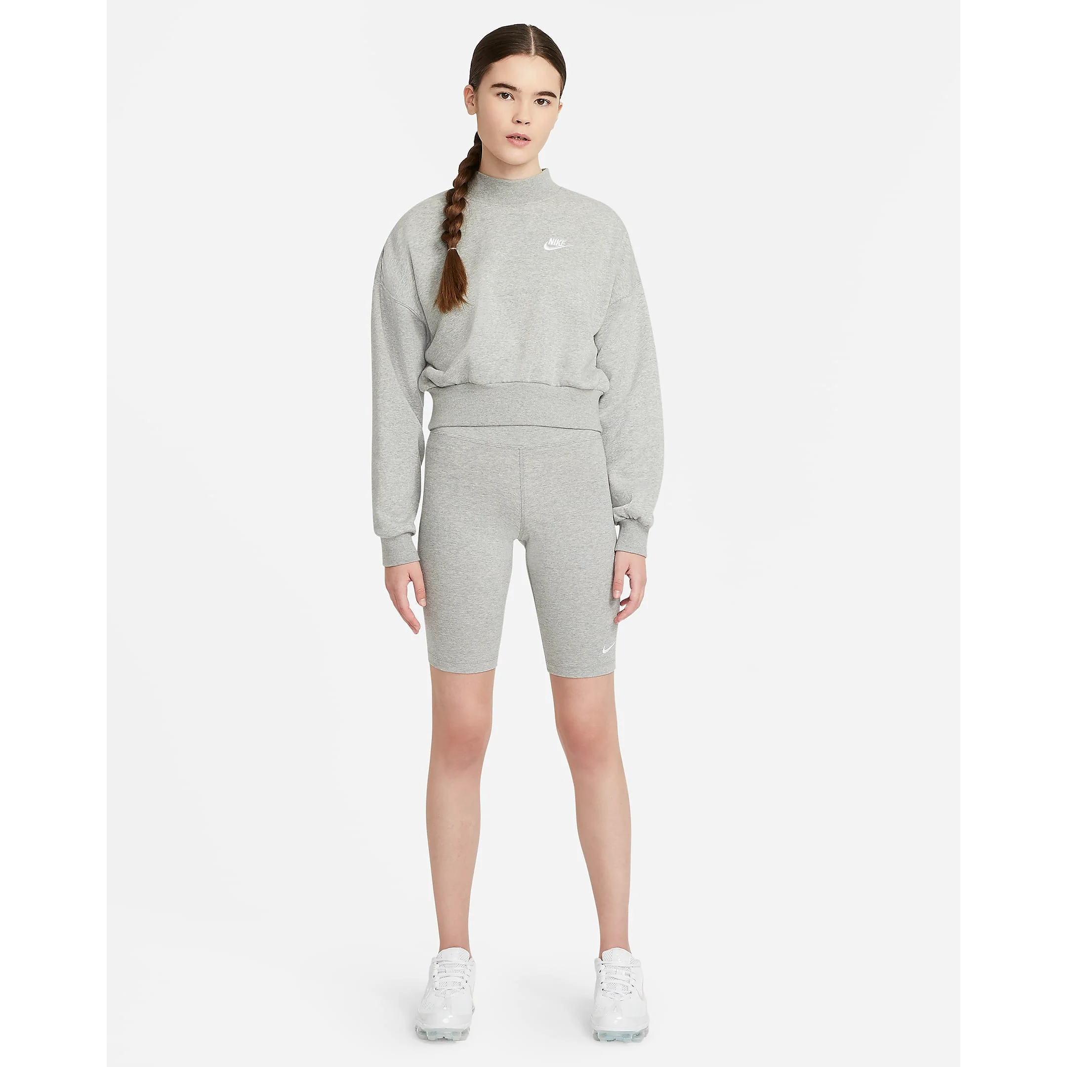 Nike Women's Sportswear Essential Shorts - Dark Grey Heather / White - Image 7