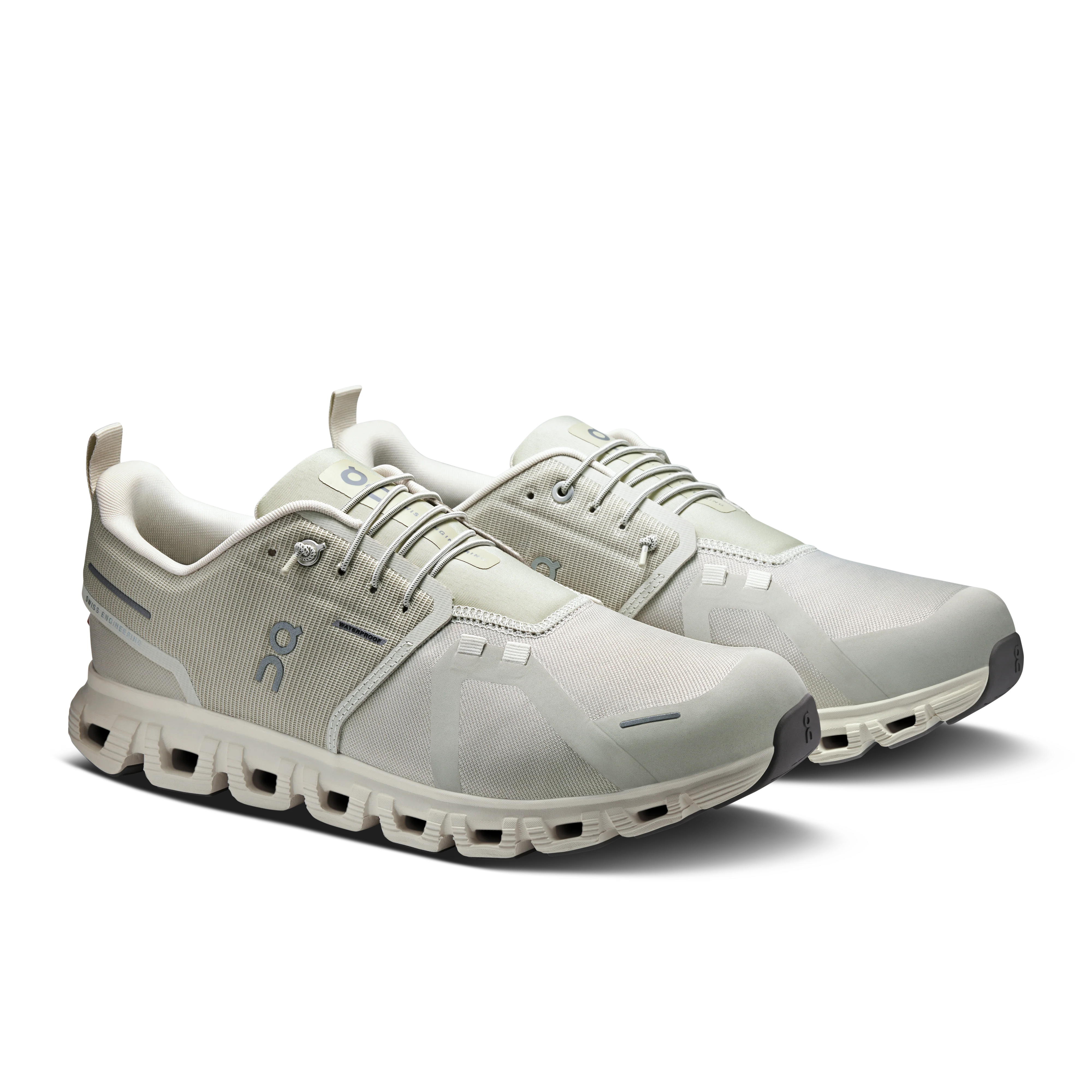 On Running Men's Cloud 6 Waterproof Shoes - Pelican / Ghost - Image 2