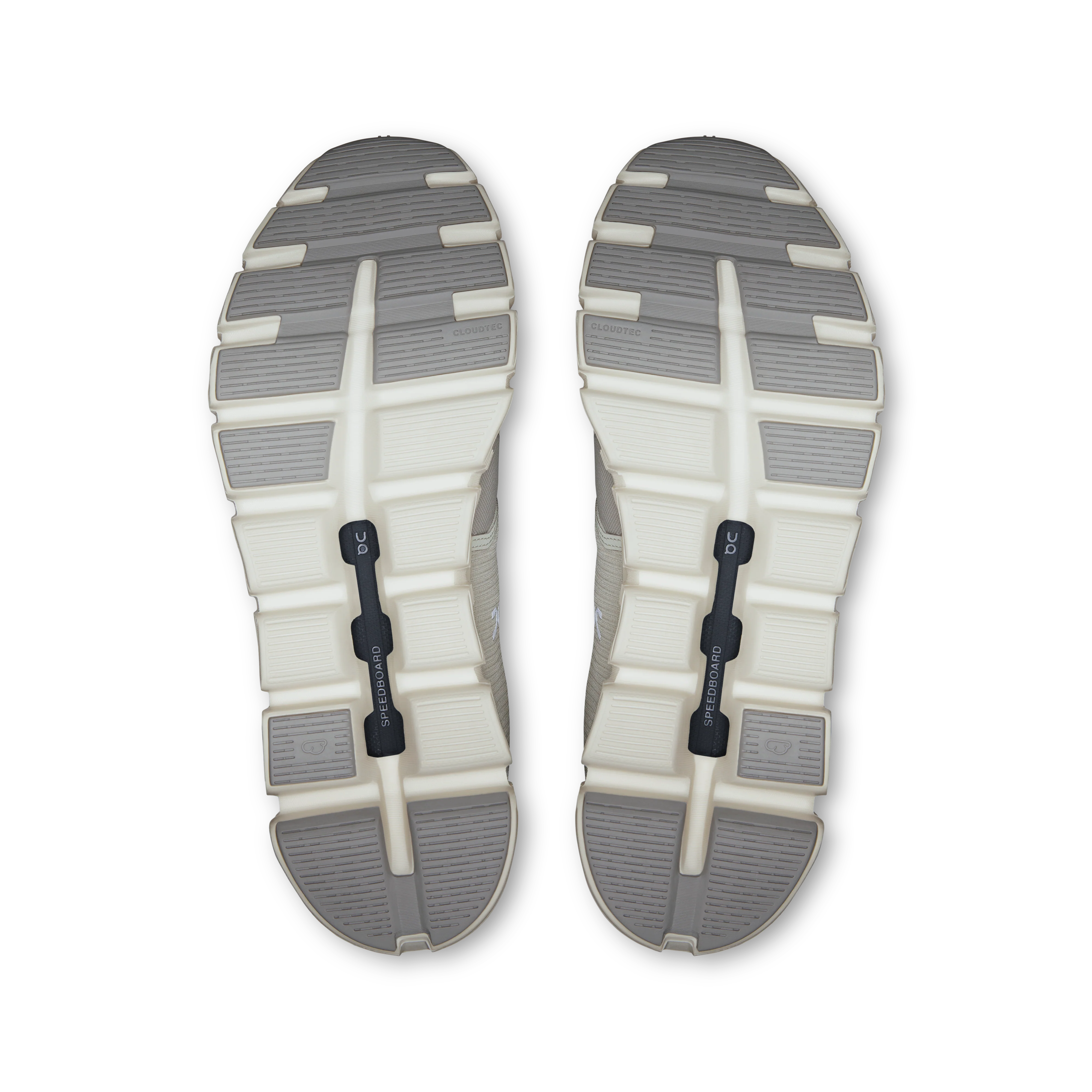On Running Men's Cloud 6 Waterproof Shoes - Pelican / Ghost - Image 3