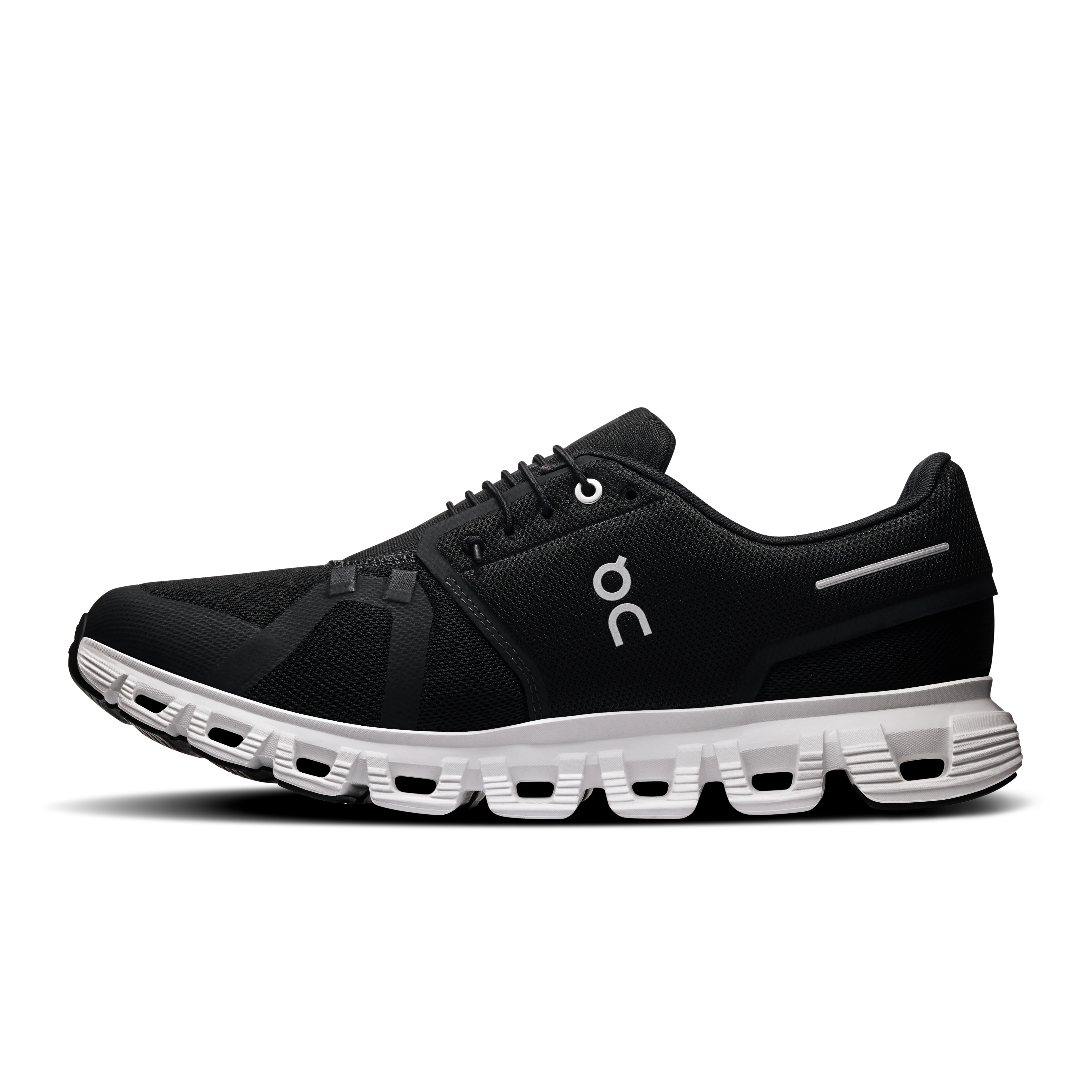 On Running Men's Cloud 6 Wide Shoes - Black / White - Image 4