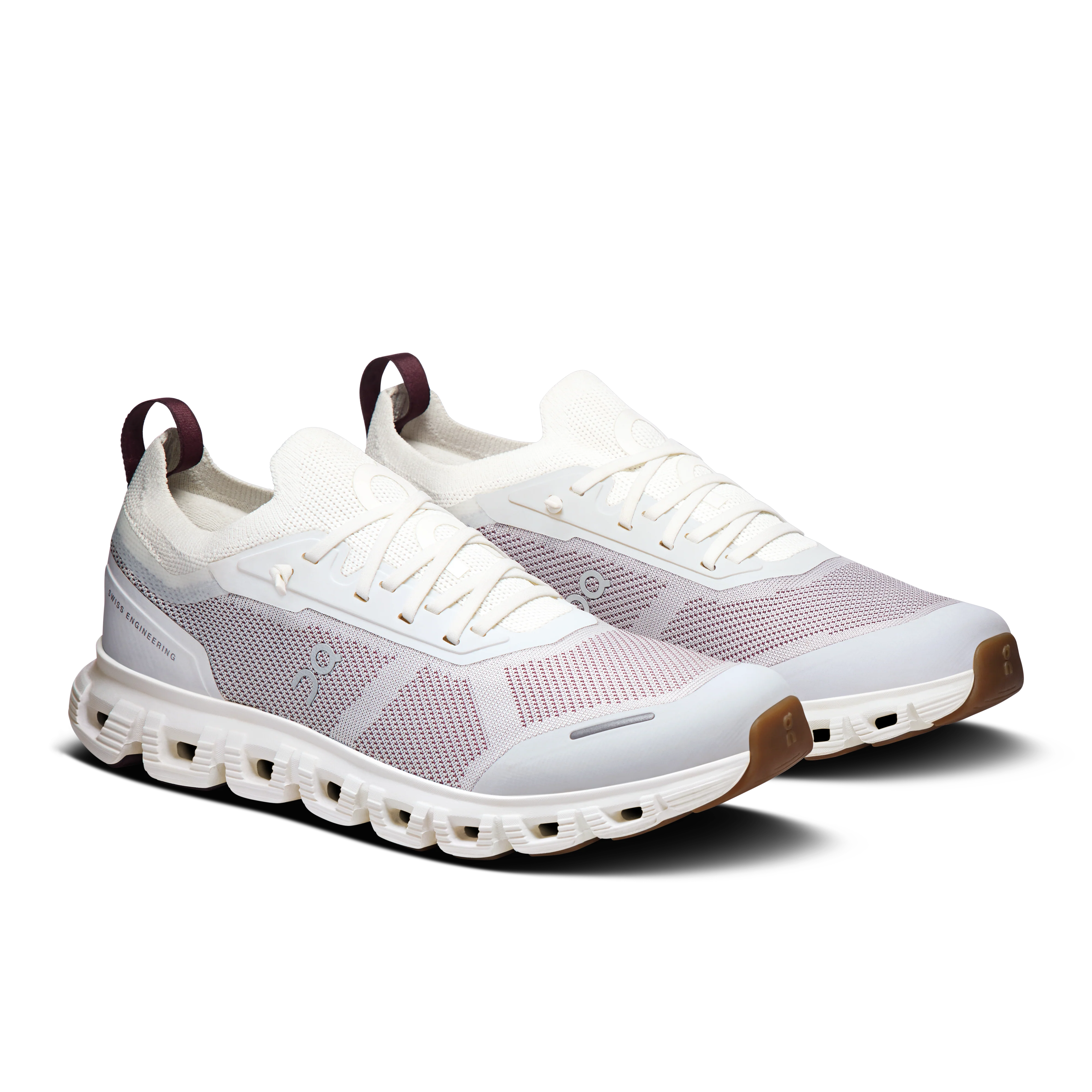 On Running Women's Cloud 6 Versa Shoes - Ice / Maroon - Image 2