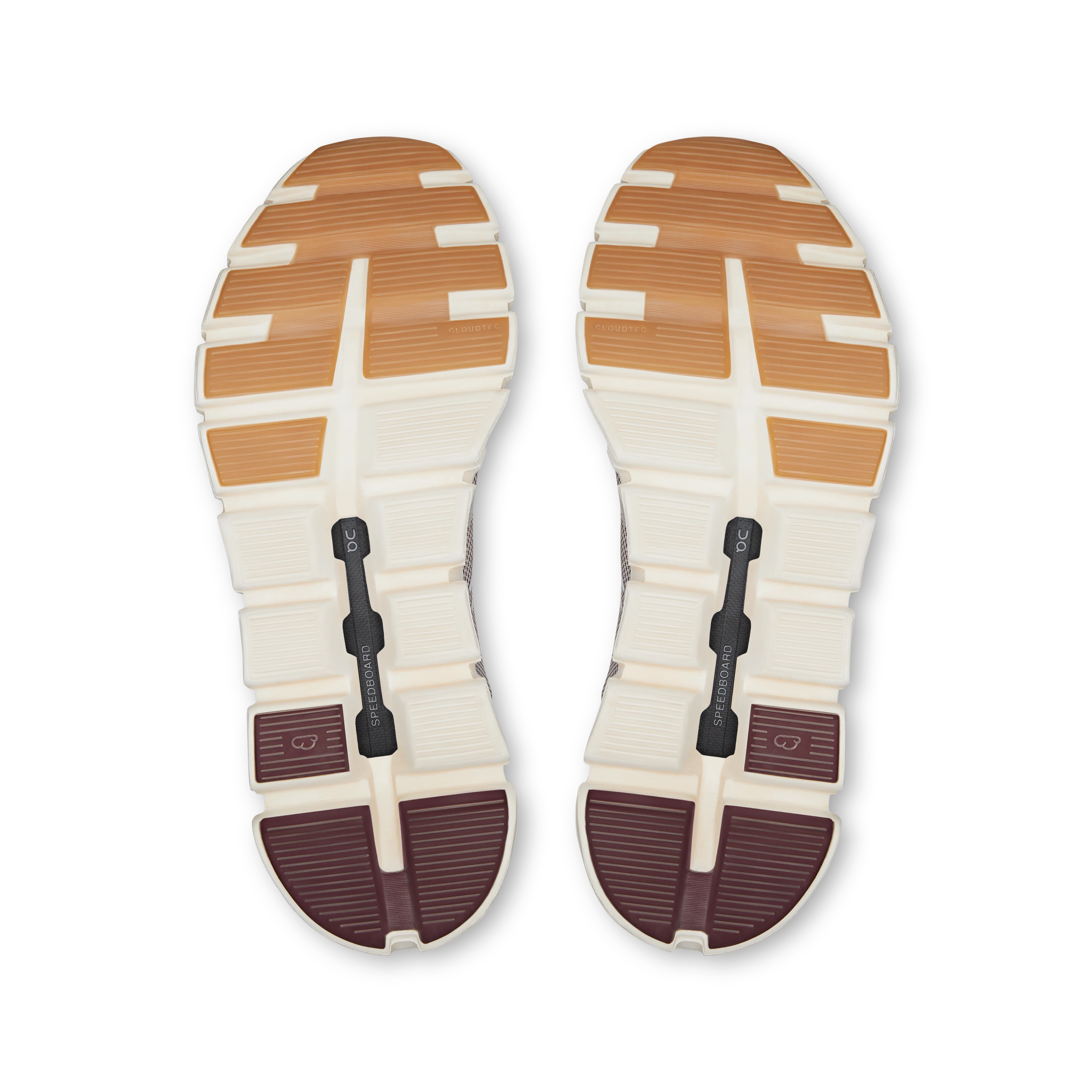 On Running Women's Cloud 6 Versa Shoes - Ice / Maroon - Image 3