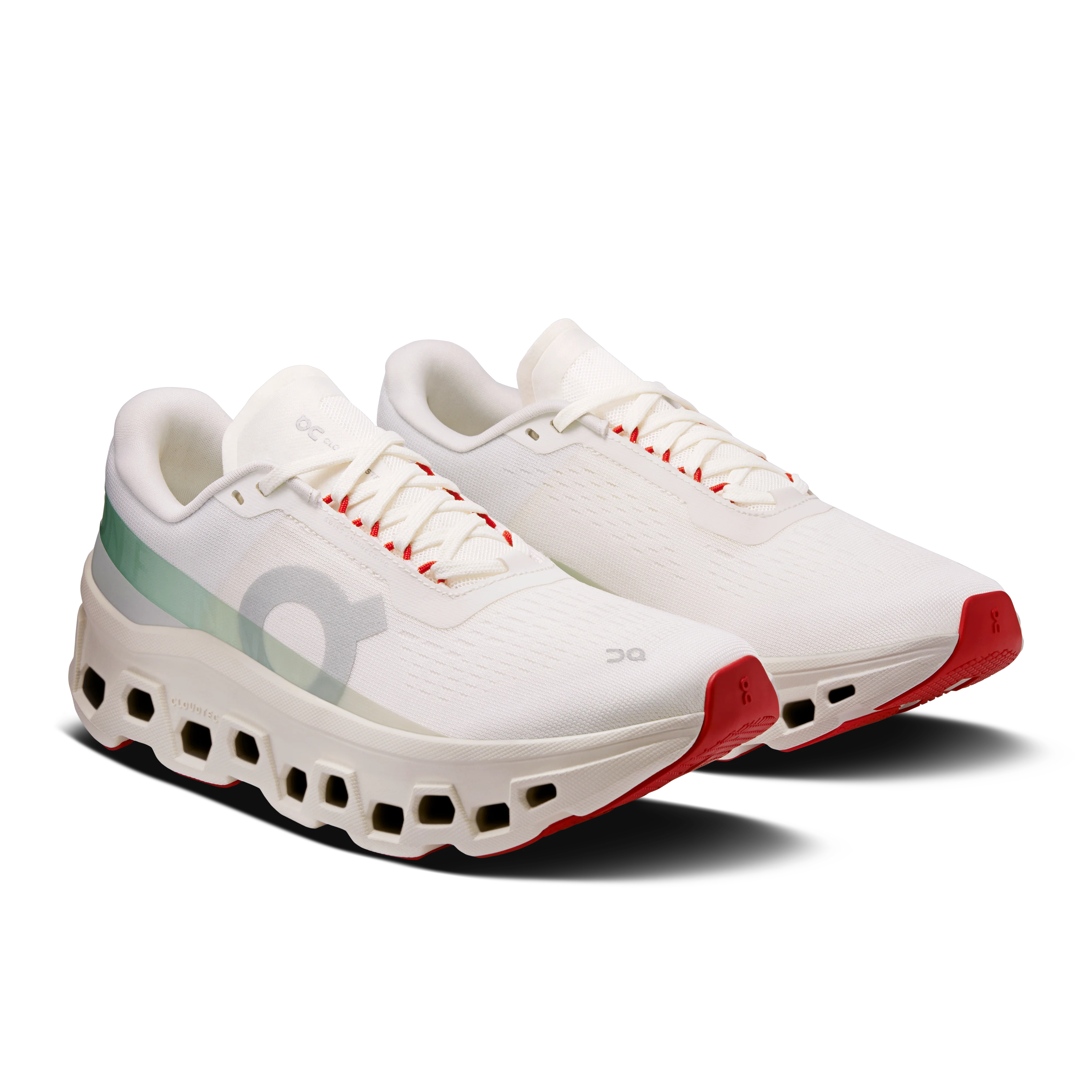 On Running Women's Cloudmonster 1 Shoes - Ivory / Creek - Image 2