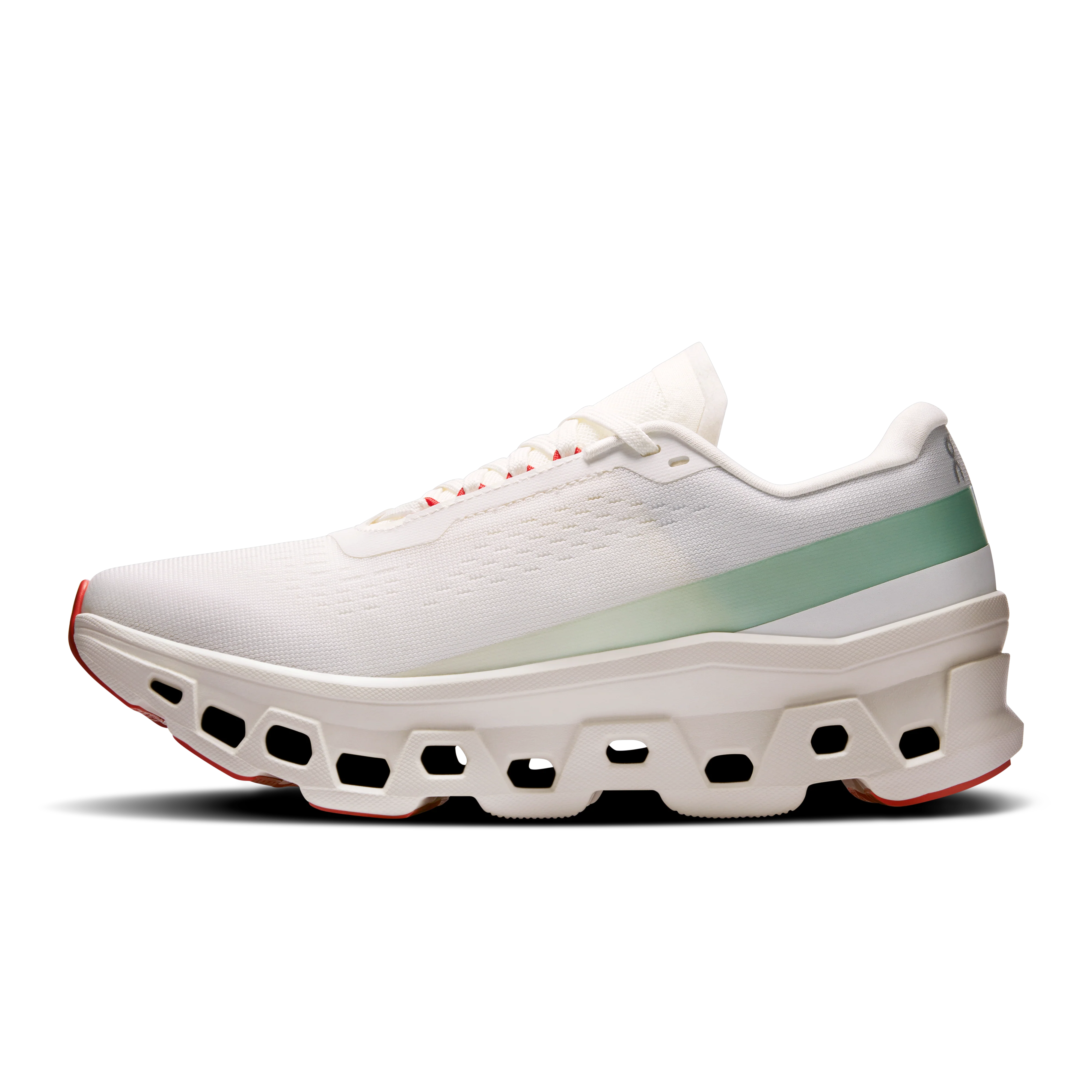 On Running Women's Cloudmonster 1 Shoes - Ivory / Creek - Image 4