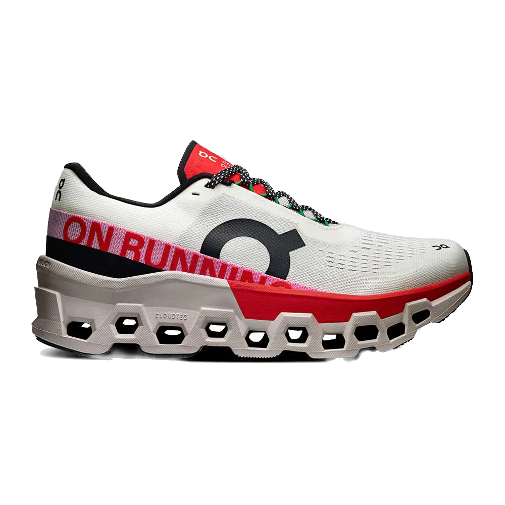 On Running Women's Cloudmonster 2 Shoes - Ivory / Red