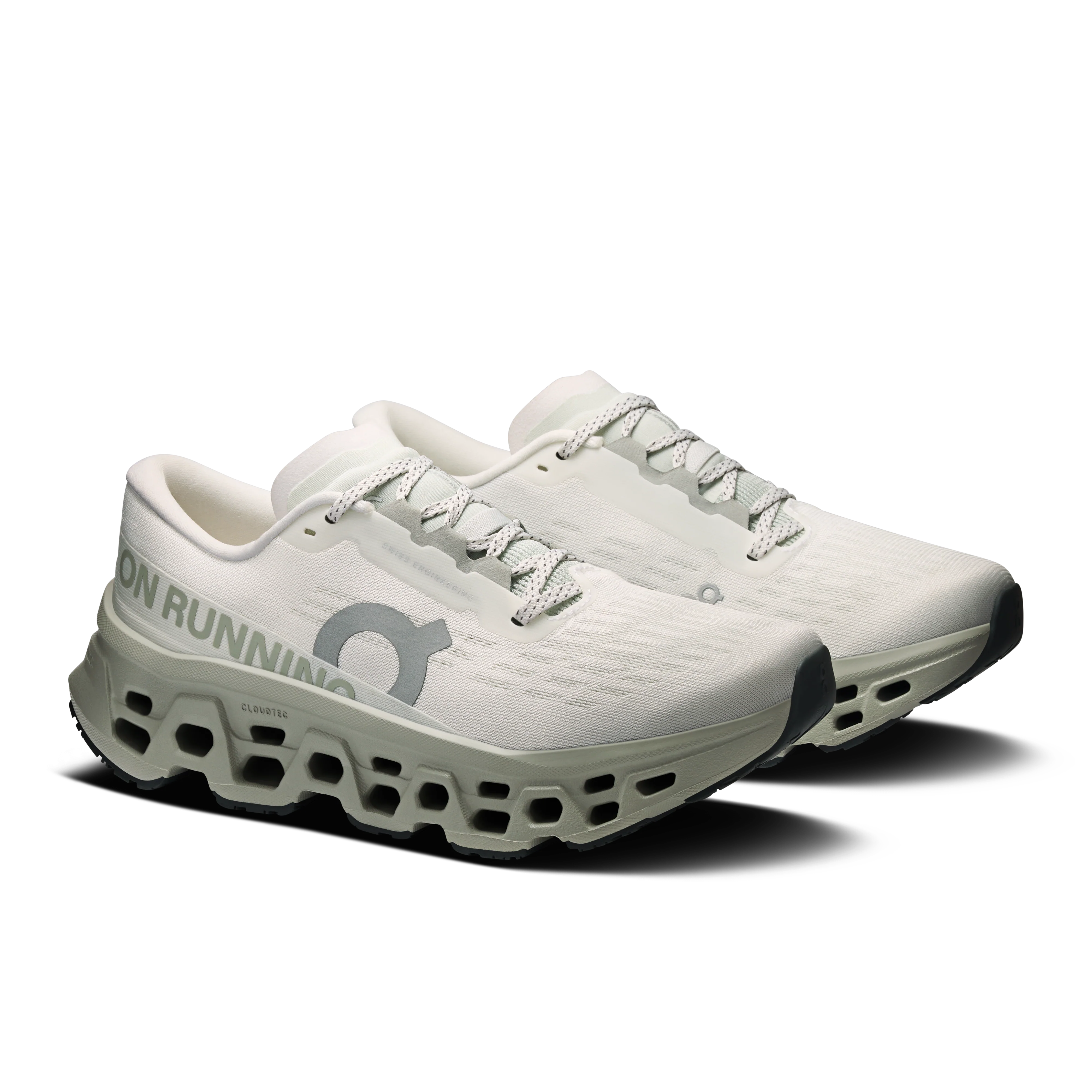 On Running Women's Cloudmonster 3 Shoes - Ivory / Tin - Image 2