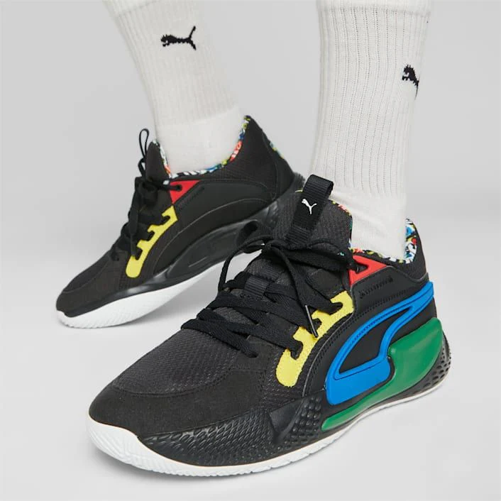 Puma Men's Court Rider Chaos Trash Talk Shoes - Black / Yellow / Green / Blue / White - Image 2