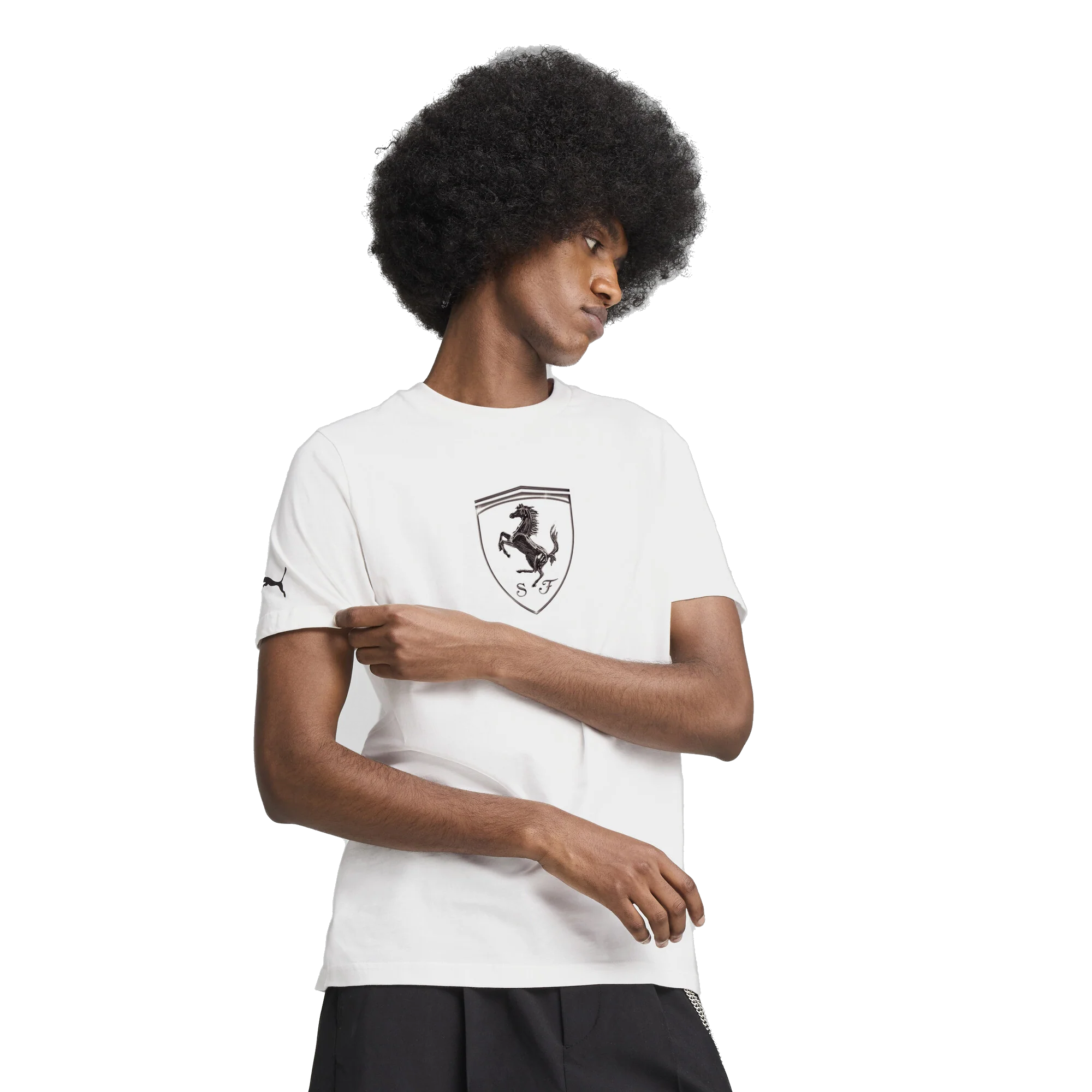 Puma Men's Ferrari Race Tonal Big Shield Tee Apparel - Puma White