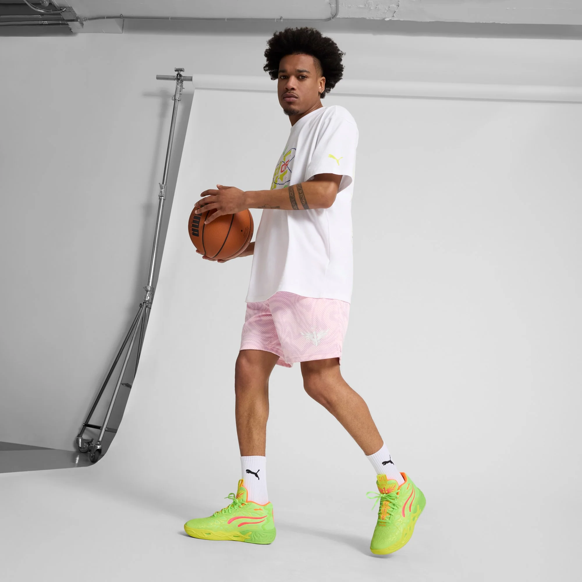 Puma Men's Mb.04 Gem Shoes - Yellow Alert / Green Glare / Pink Alert - Image 8