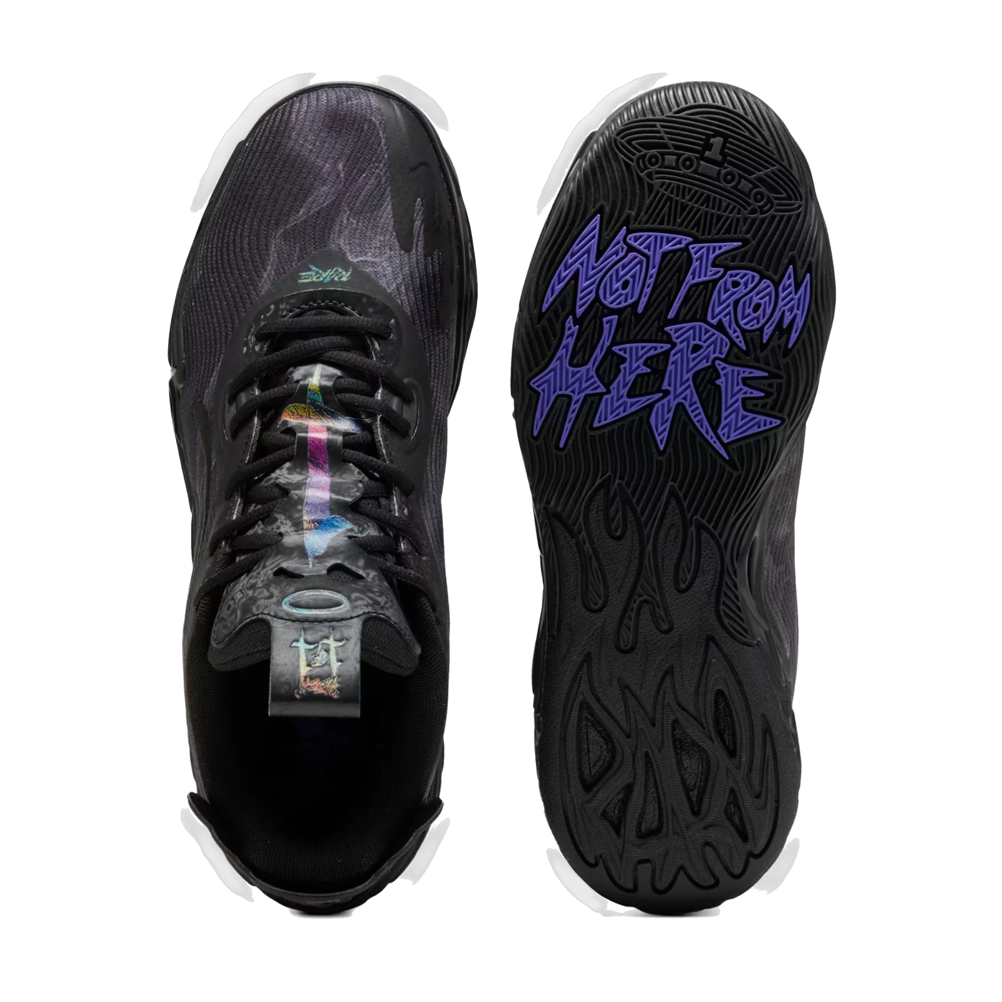 Puma Men's Mb.04 Lo Team Shoes - Black / Dark Amethyst - Image 4