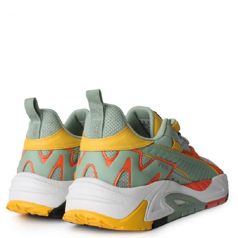 Puma Men's RS TRCK Brand Love Shoes - Green Fog / Hot Heat / Yellow Sizzle - Image 3