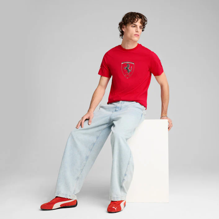 Puma Men's Scuderia Ferrari Race Tonal Big Shield Apparel - Rosso Corsa - Image 3