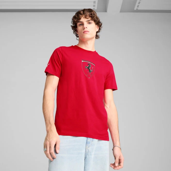 Puma Men's Scuderia Ferrari Race Tonal Big Shield Apparel - Rosso Corsa - Image 5