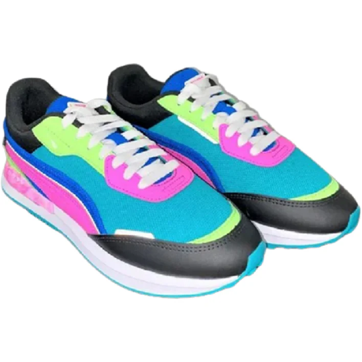 Puma Women's CIty Rider Marble Shoes - Viridian Green / Puma Black / Luminous Pink - Image 2