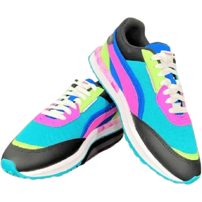 Puma Women's CIty Rider Marble Shoes - Viridian Green / Puma Black / Luminous Pink - Image 7