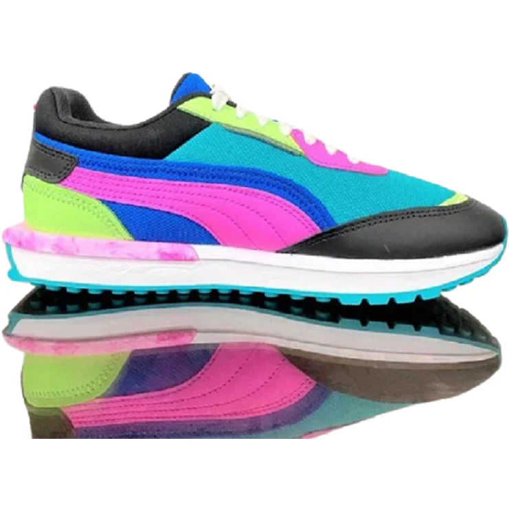 Puma Women's CIty Rider Marble Shoes - Viridian Green / Puma Black / Luminous Pink - Image 8