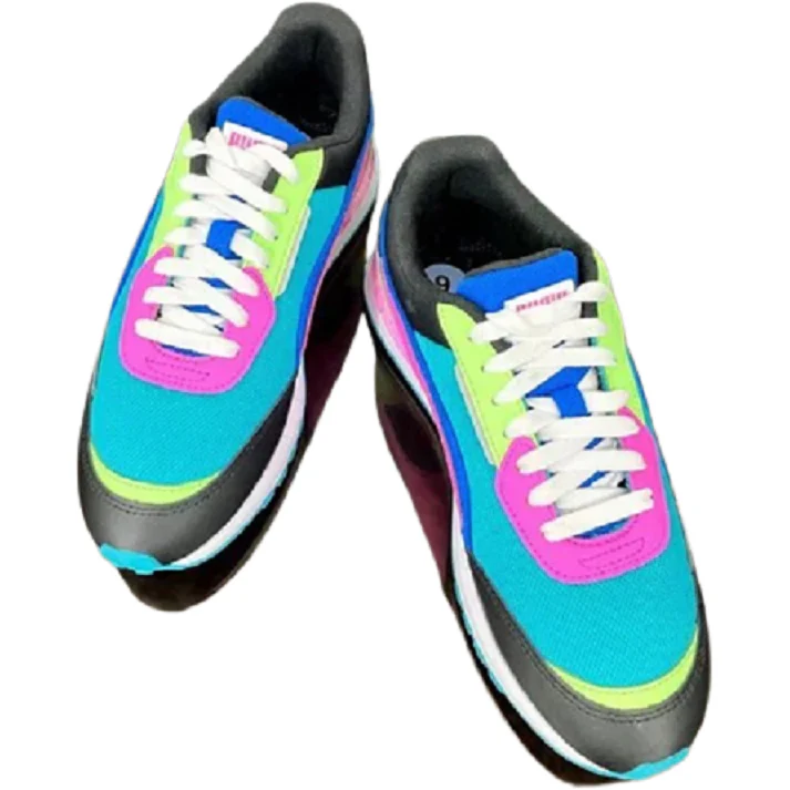 Puma Women's CIty Rider Marble Shoes - Viridian Green / Puma Black / Luminous Pink - Image 9