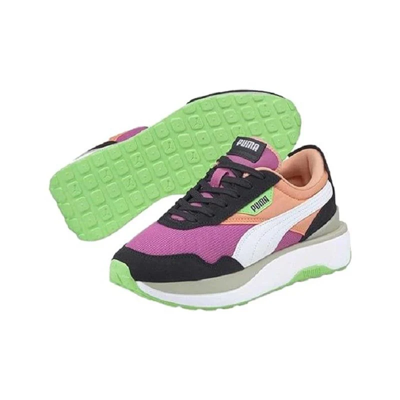 Puma Women's Cruise Rider Silk Road Shoes - Fizzy Melon / Ebony / Pink / Green - Image 2