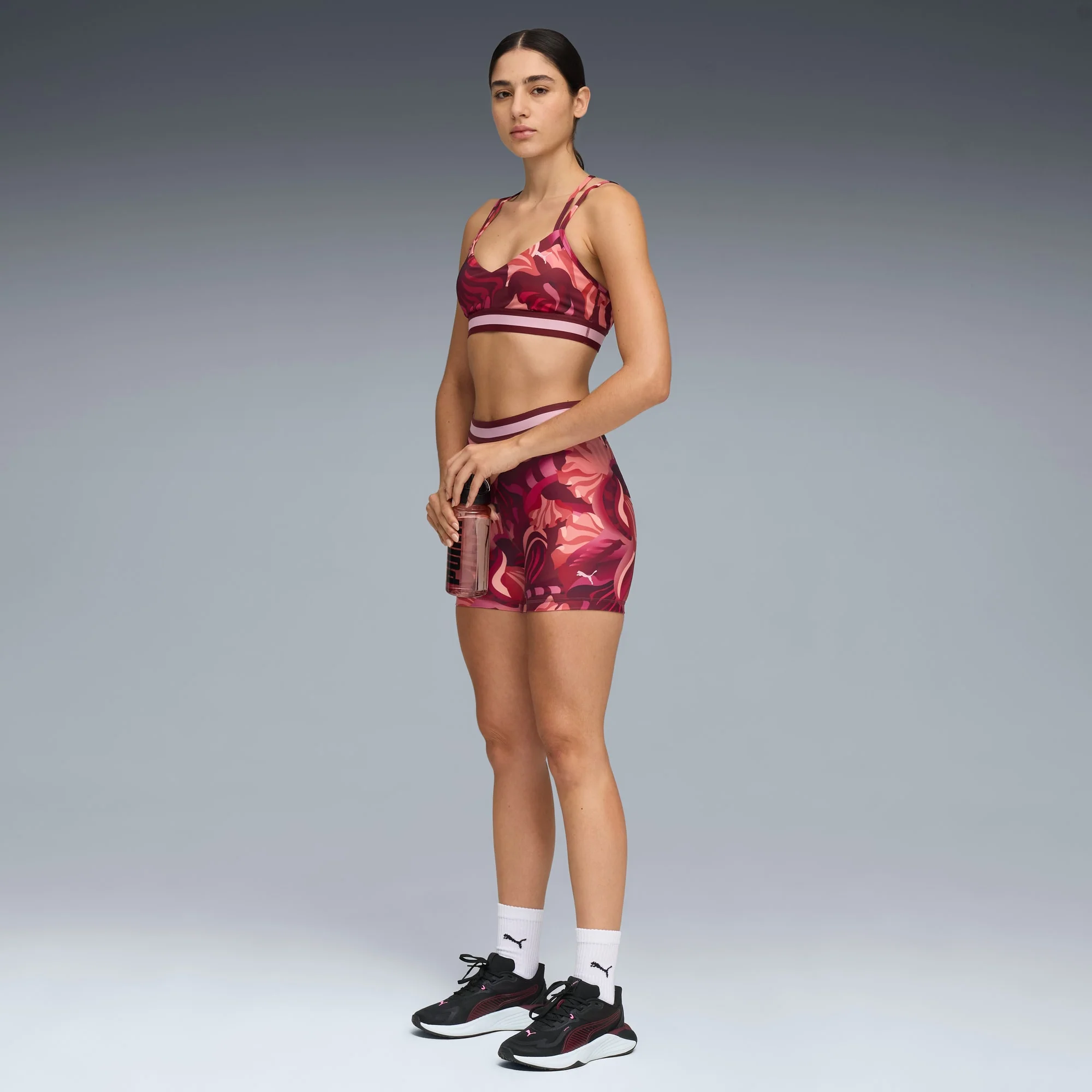 Puma Women's Floral Ribbon Strappy Bra - Ruby - Image 3