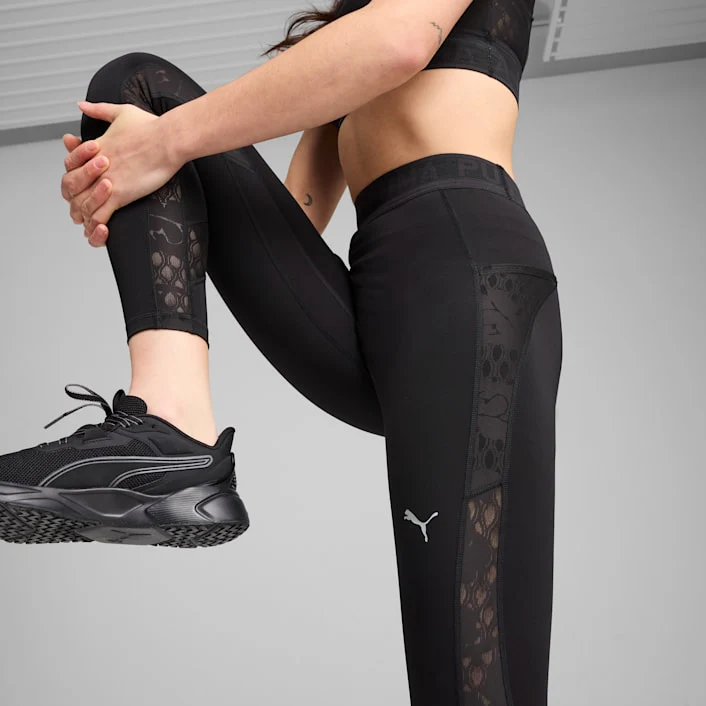 Puma Women's Lace High-Waisted 7/8 Tights Leggings - Puma Black - Image 5