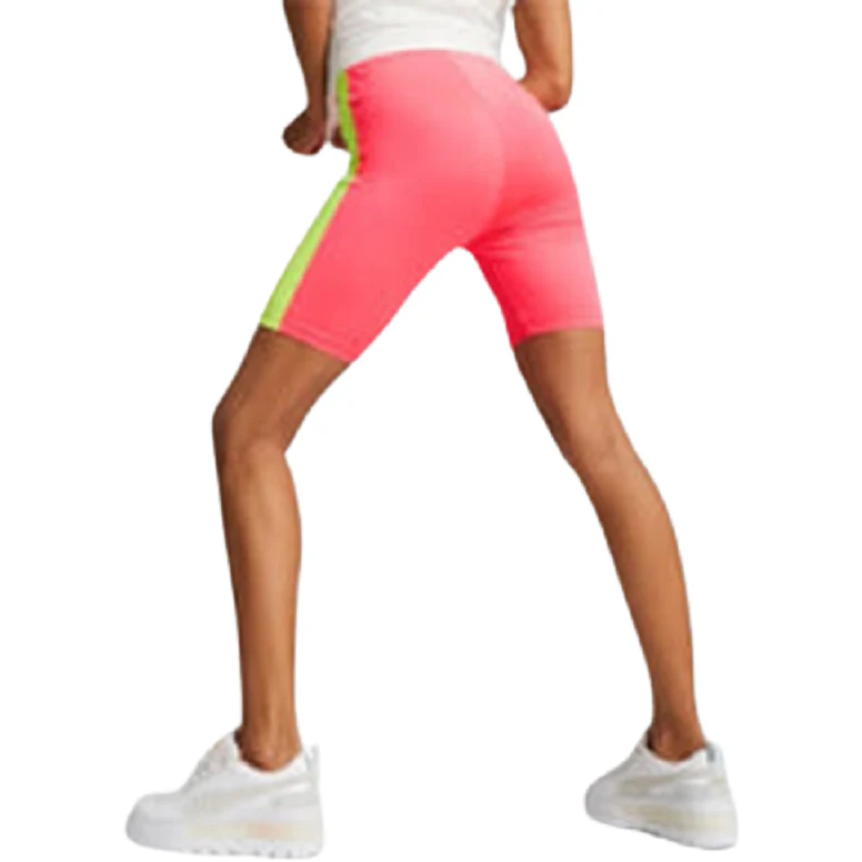 Puma Women's Summer Squeeze 7 Tight Shorts - Pink / Green - Image 4