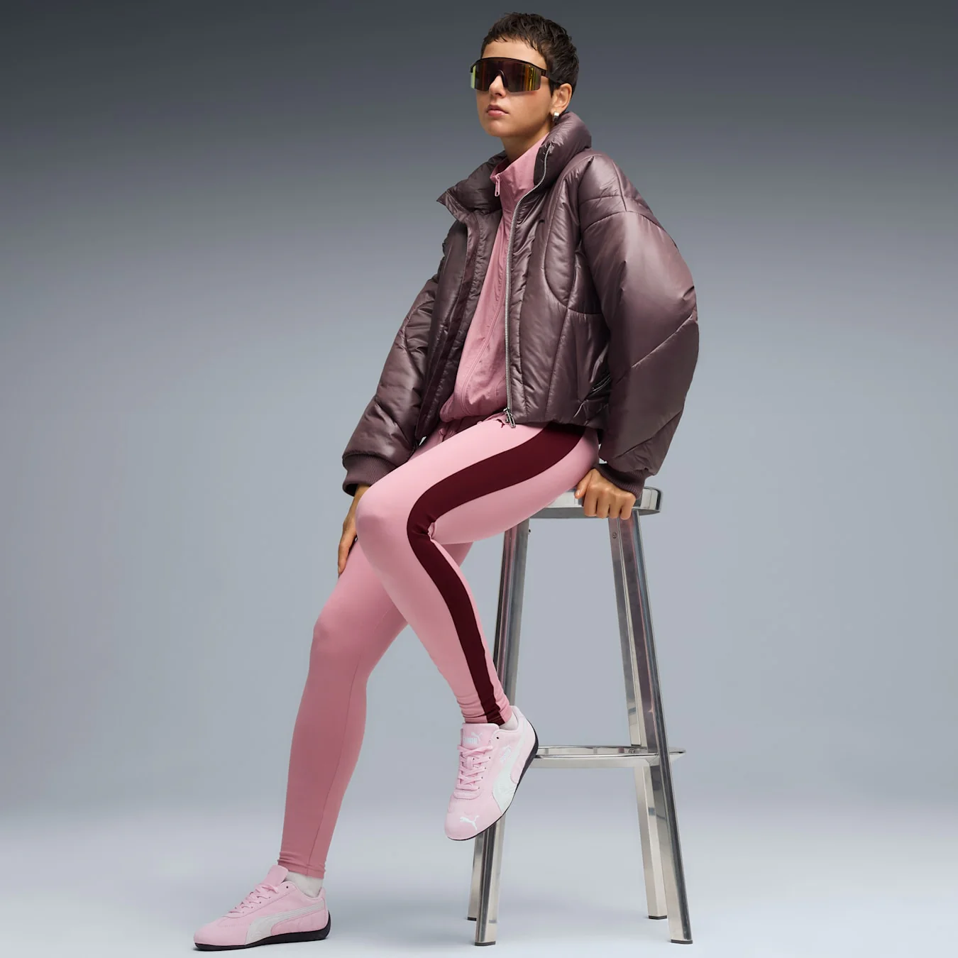 Puma Women's T7 Leggings - Poised Pink / Ruby Shimmer - Image 6