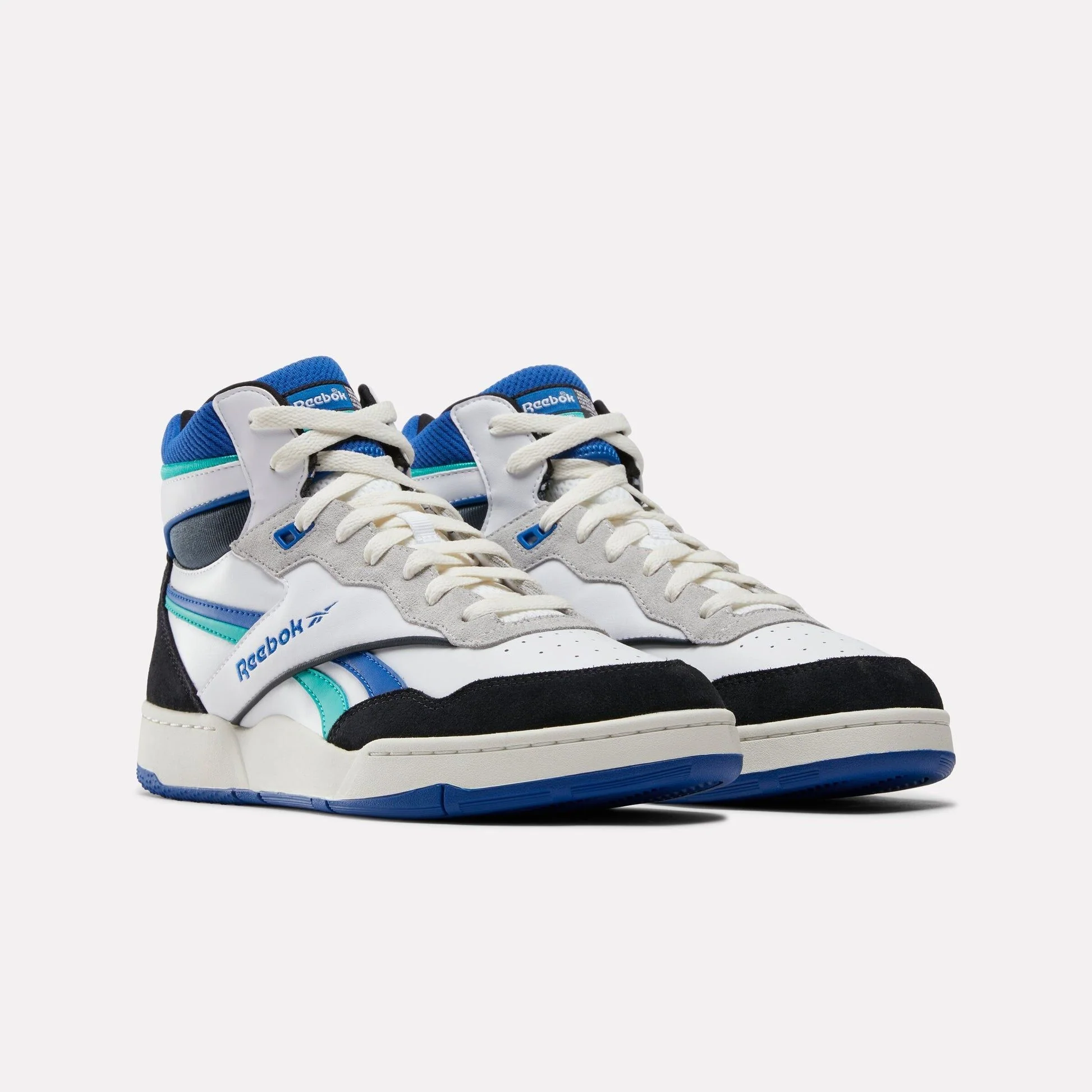 Reebok Men's BB 4000 II Mid Shoes - White / Black / Unleashed Green - Image 2