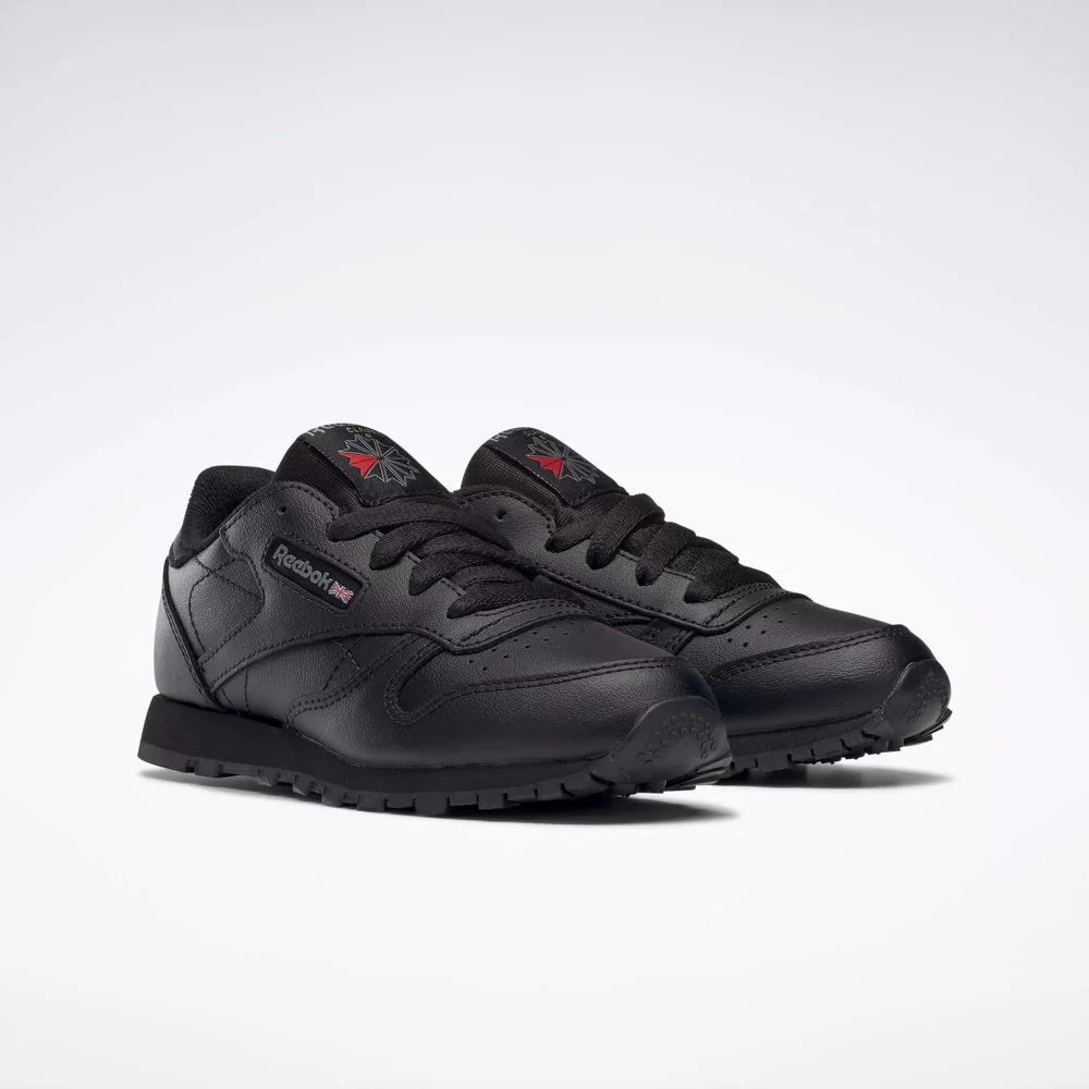 Reebok Kids' Classic Leather PS Shoes - All Black - Image 4