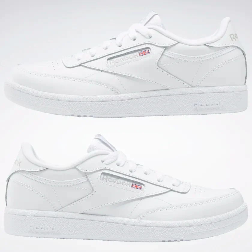 Reebok Kids' Club C Shoes - White / Sheer Grey - Image 11