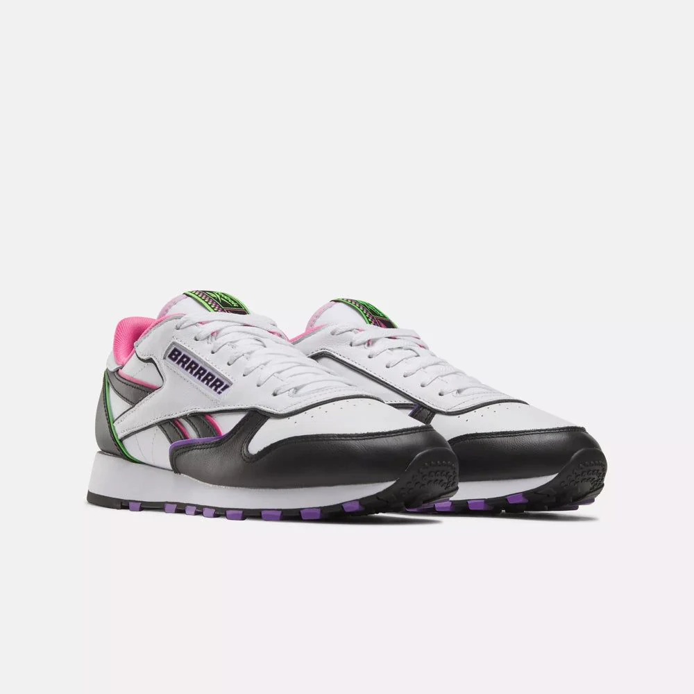 Reebok Men's Anuel AA Classic Leather Shoes - Black / White / Pink - Image 2