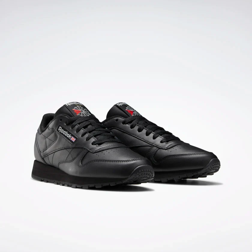 Reebok Men's Classic Leather Shoes - Core Black / Pure Grey 5 - Image 4