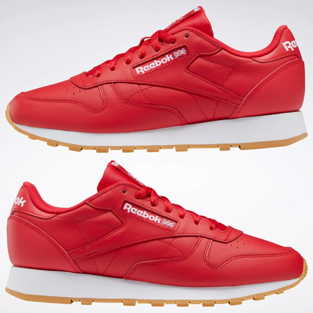 Reebok Men's Classic Leather Shoes - Vector Red / Ftwr White / Rubber Gum - Image 8