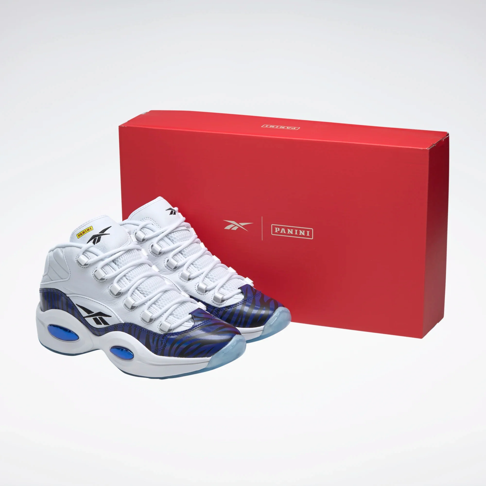 Reebok Men's Panini Question Mid Basketball Shoes - Ftwr White / Classic Cobalt / Core Black - Image 11
