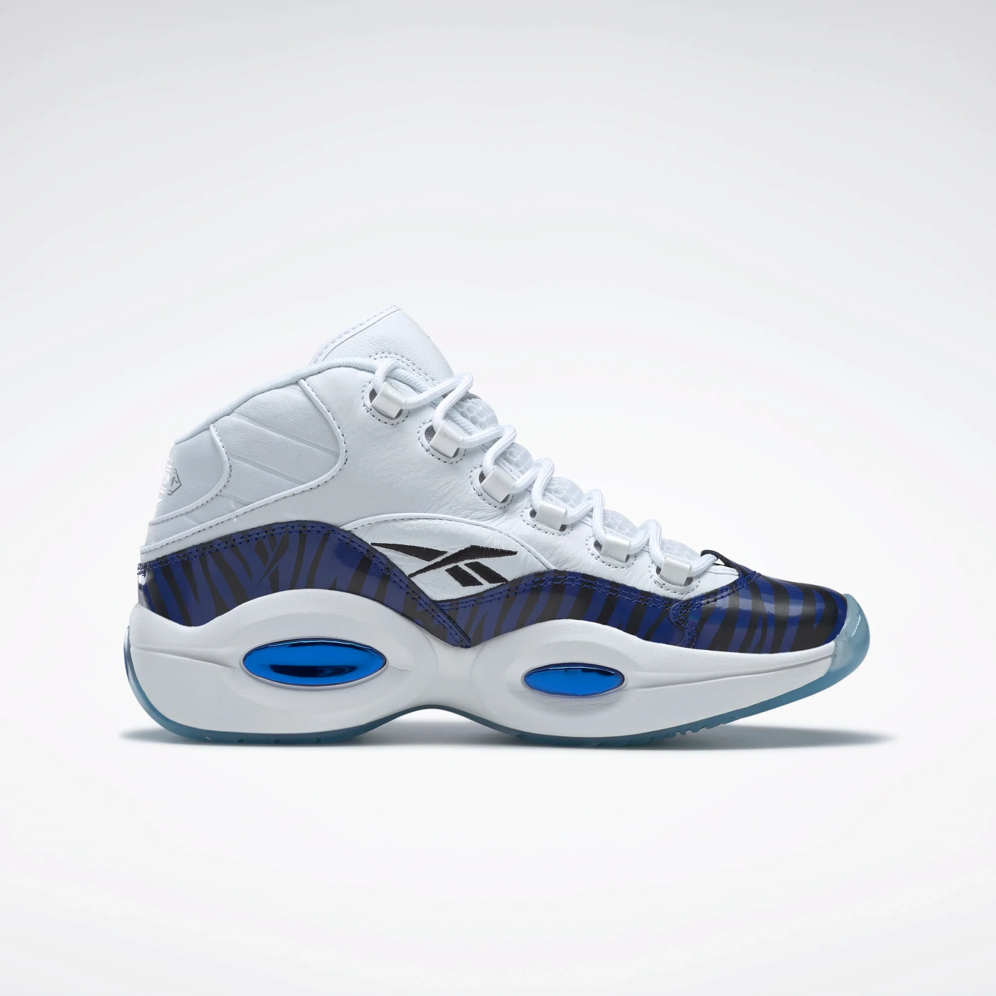 Reebok Men's Panini Question Mid Basketball Shoes - Ftwr White / Classic Cobalt / Core Black - Image 4