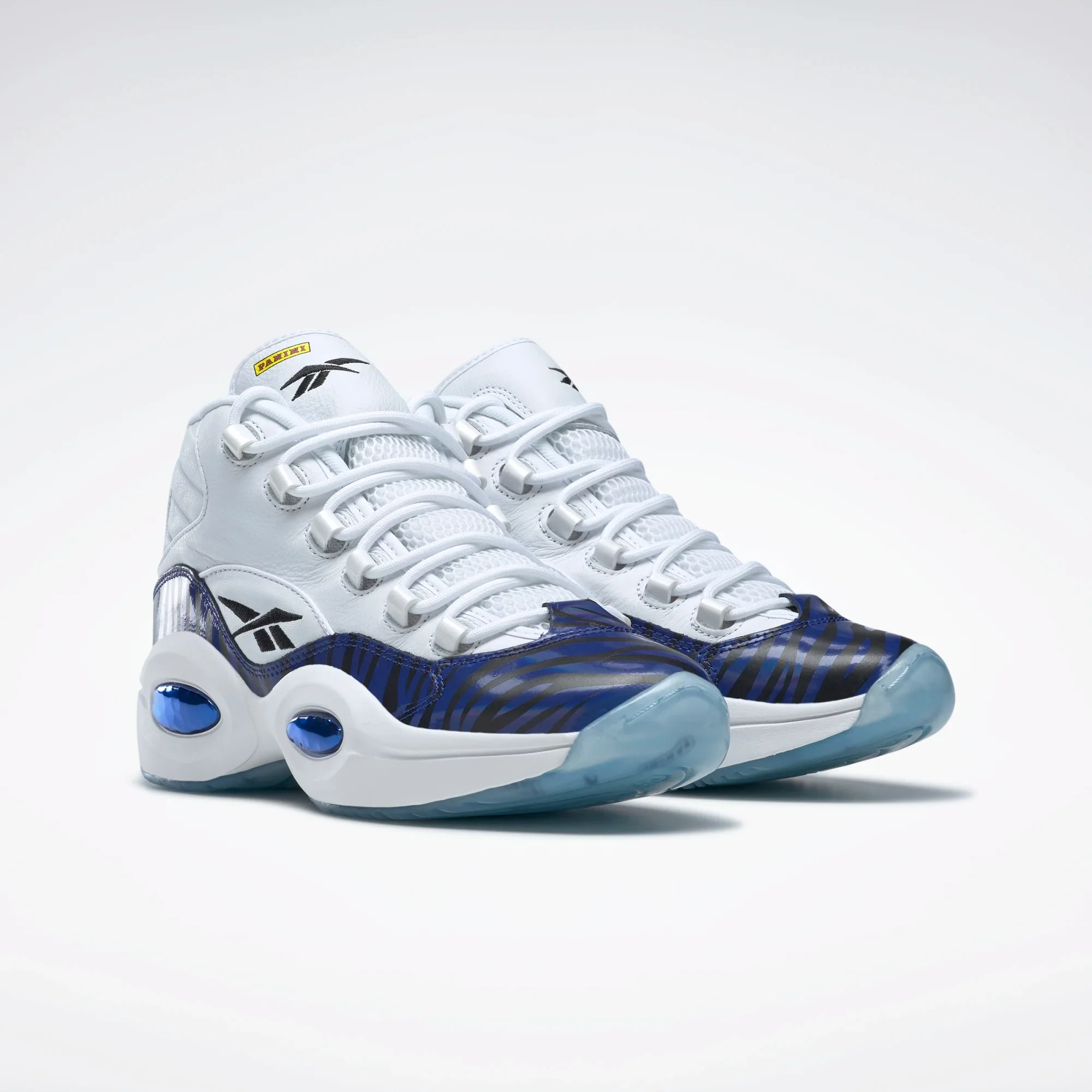 Reebok Men's Panini Question Mid Basketball Shoes - Ftwr White / Classic Cobalt / Core Black - Image 5
