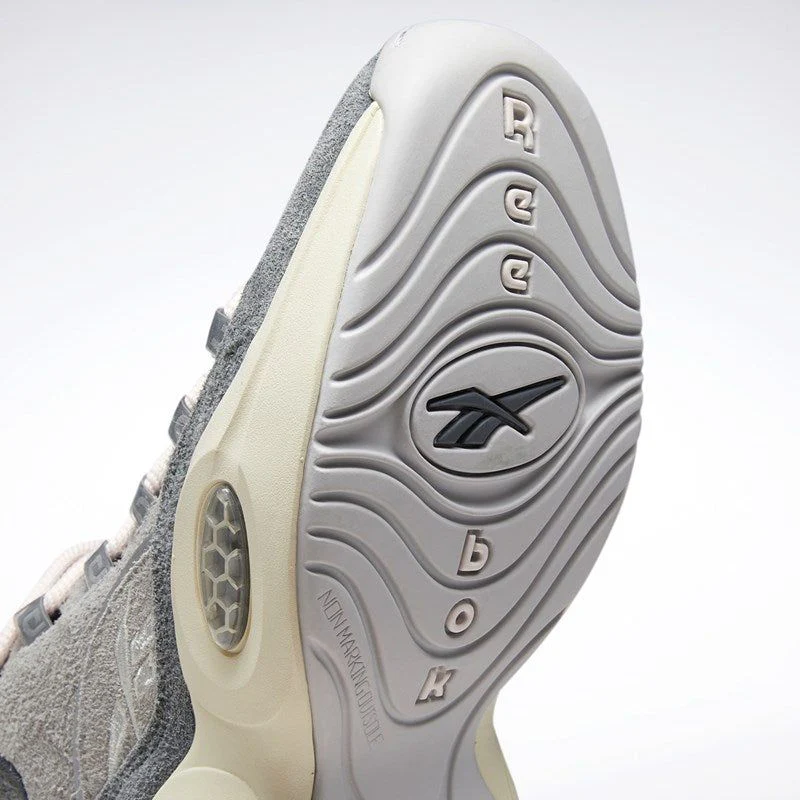 Reebok Men's Question Mid Suede Shoes - Grey / Steel / Chalk White - Image 5