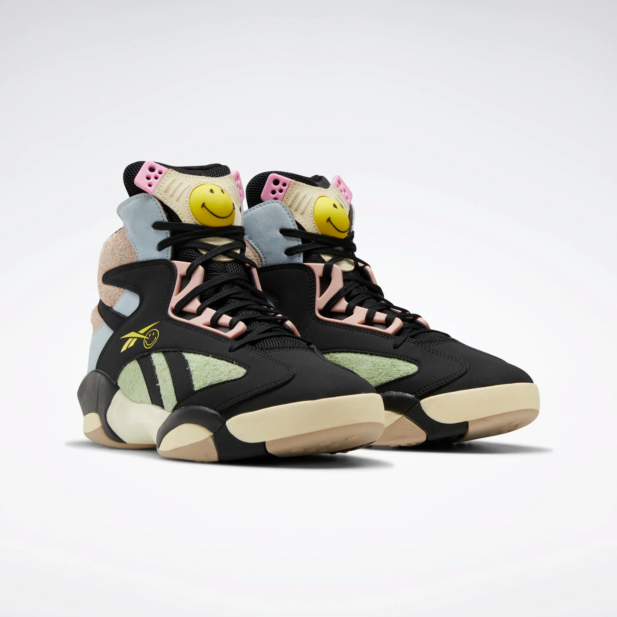 Reebok Men's Smiley Shaq Attaq Shoes - Core Black / Dreamy Blue / Stinger Yellow - Image 5