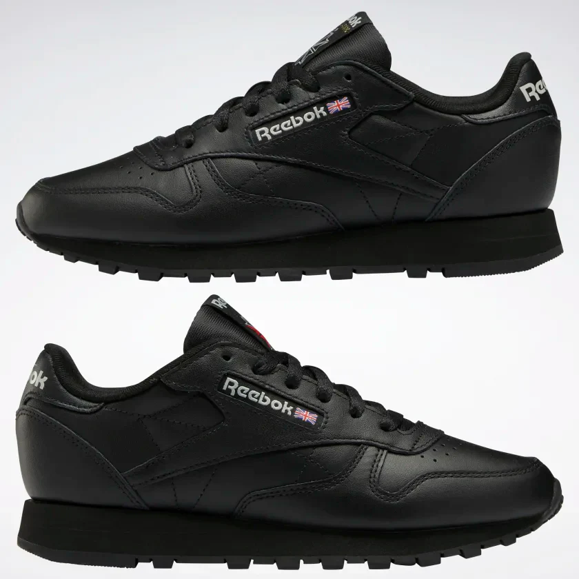 Reebok Women's Classic Leather Shoes - Core Black / Pure Grey 5 - Image 10