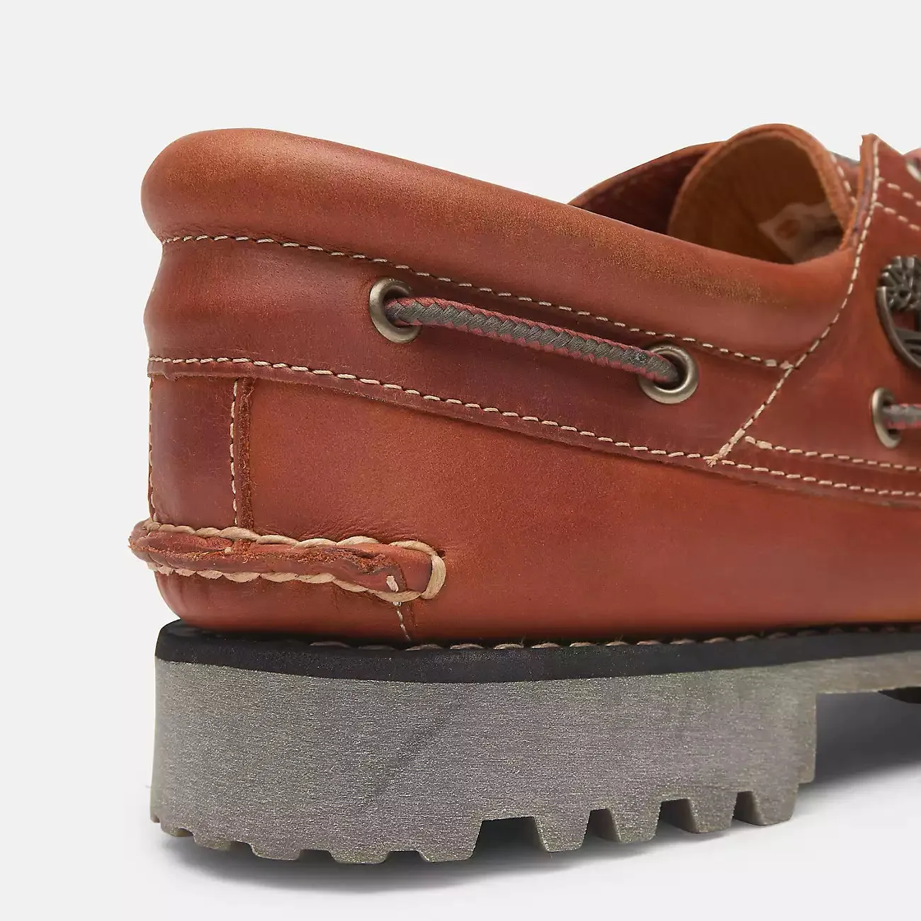 Timberland Men's Authentic 3-Eye Boat Shoe - Orange / Full Grain - Image 7