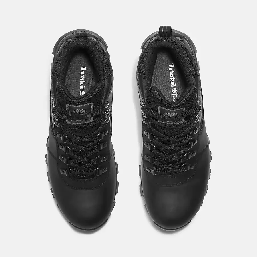 Timberland Men's Mt. Maddsen Waterproof Mid Hiking Boot Shoes - Black Full Grain - Image 3