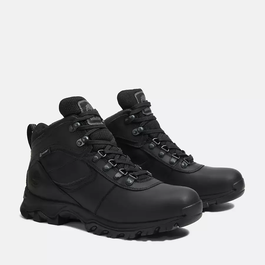 Timberland Men's Mt. Maddsen Waterproof Mid Hiking Boot Shoes - Black Full Grain - Image 5