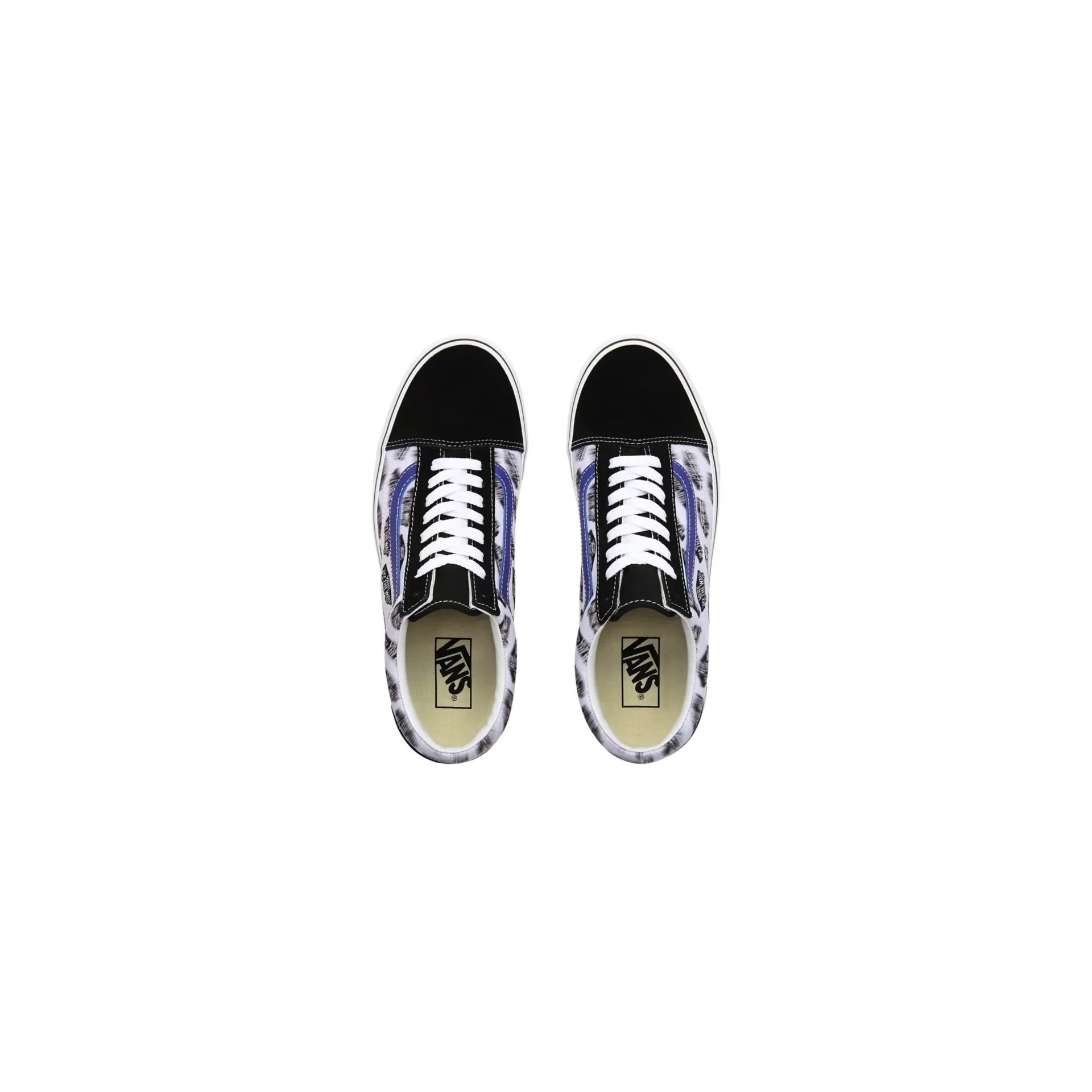 Vans Unisex Blur Boards Old Skool Shoes - Black / Royal Blue - Image 3