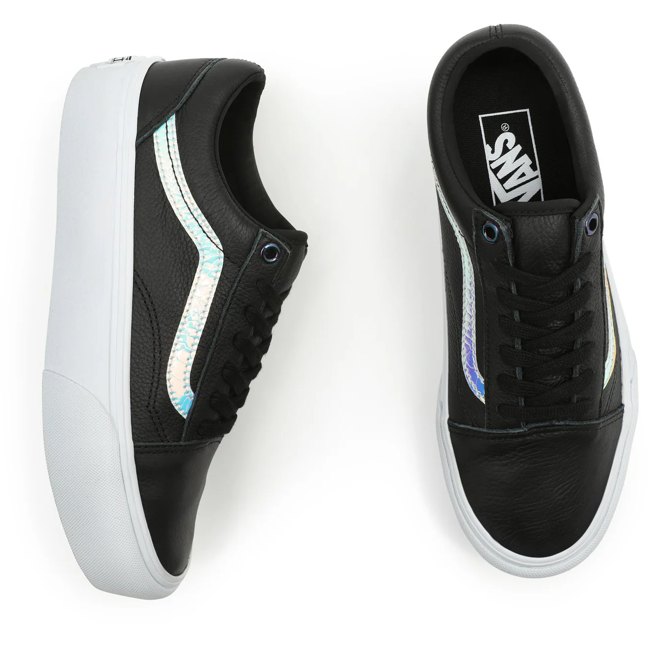 Vans Unisex Holo Sidestripe Old Skool Platform Shoes - Black / True White - Image 2