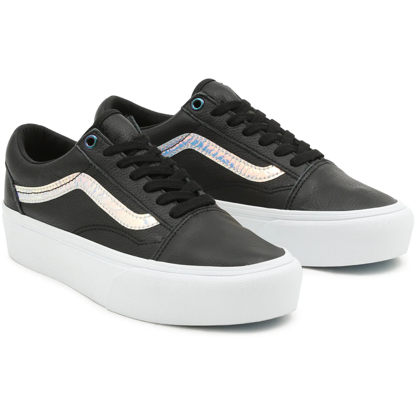 Vans Unisex Holo Sidestripe Old Skool Platform Shoes - Black / True White - Image 3