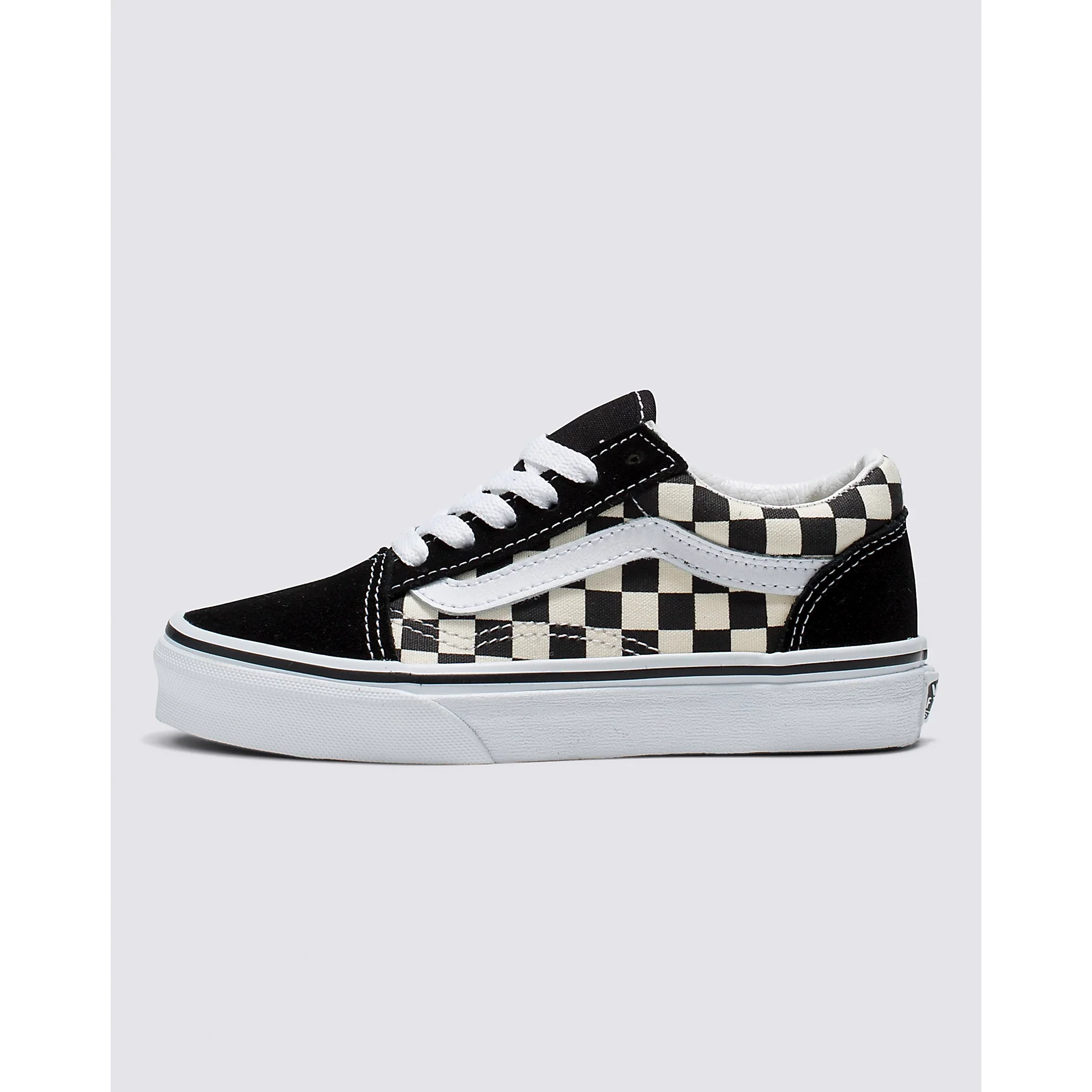 Vans Kids' Check Old Skool Shoes - Black / White - Image 2