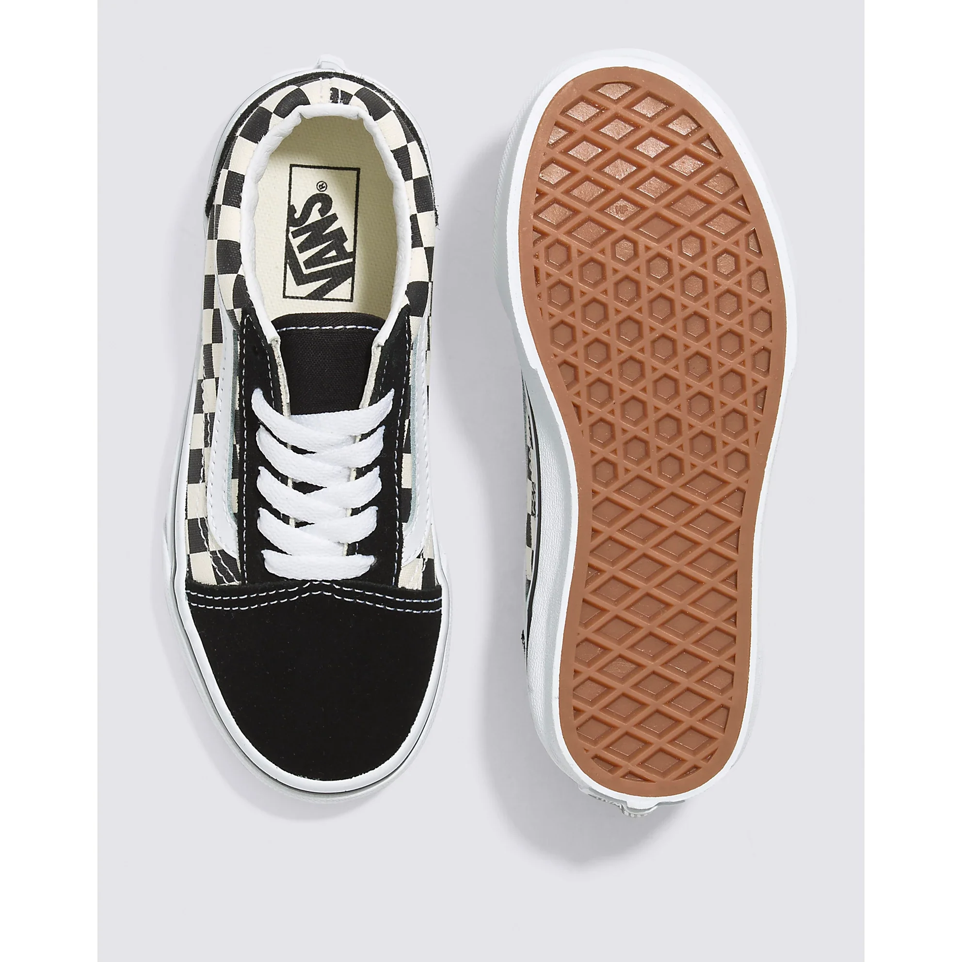 Vans Kids' Check Old Skool Shoes - Black / White - Image 4