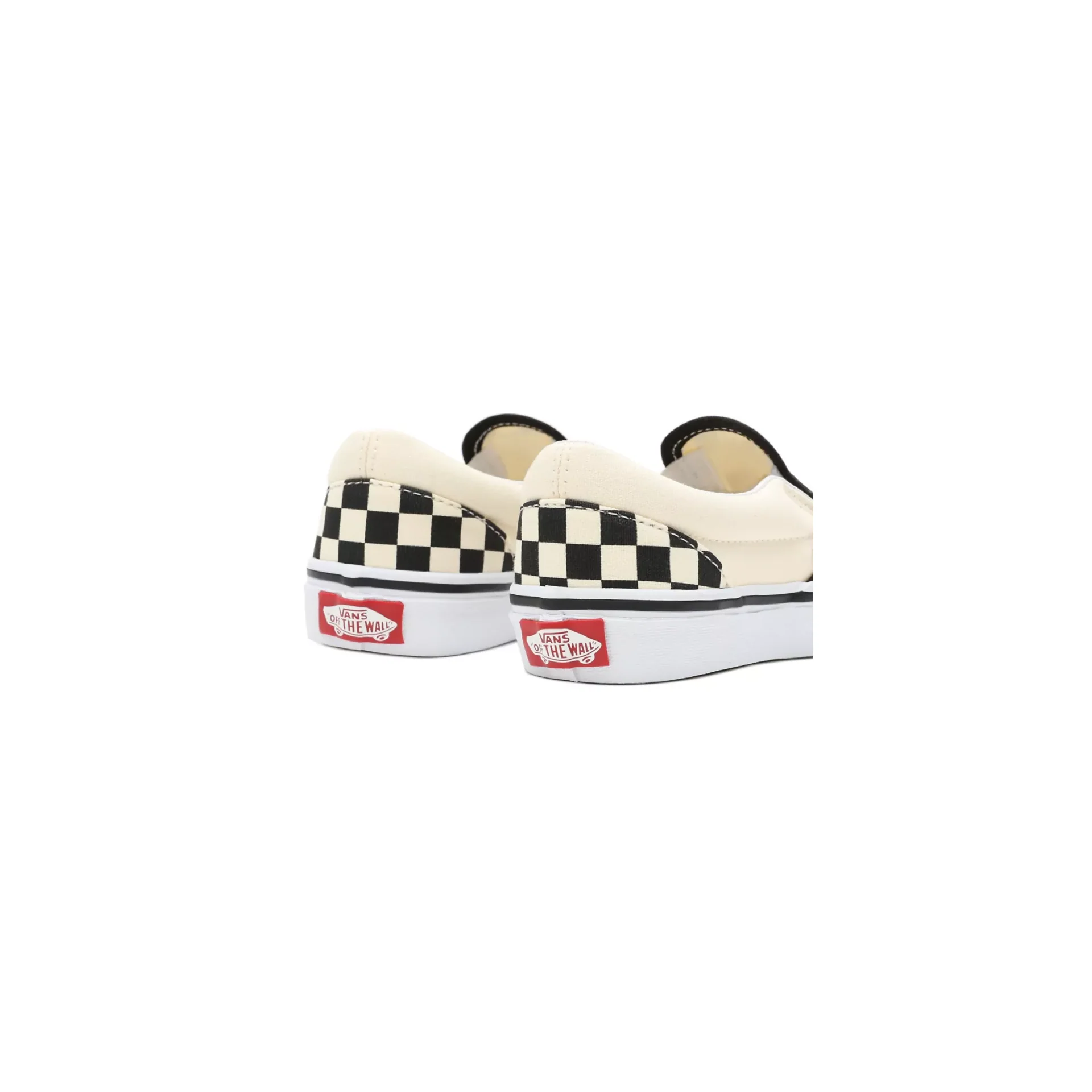 Vans Kids' Checkerboard Classis Slip On Shoes - Black / White - Image 7