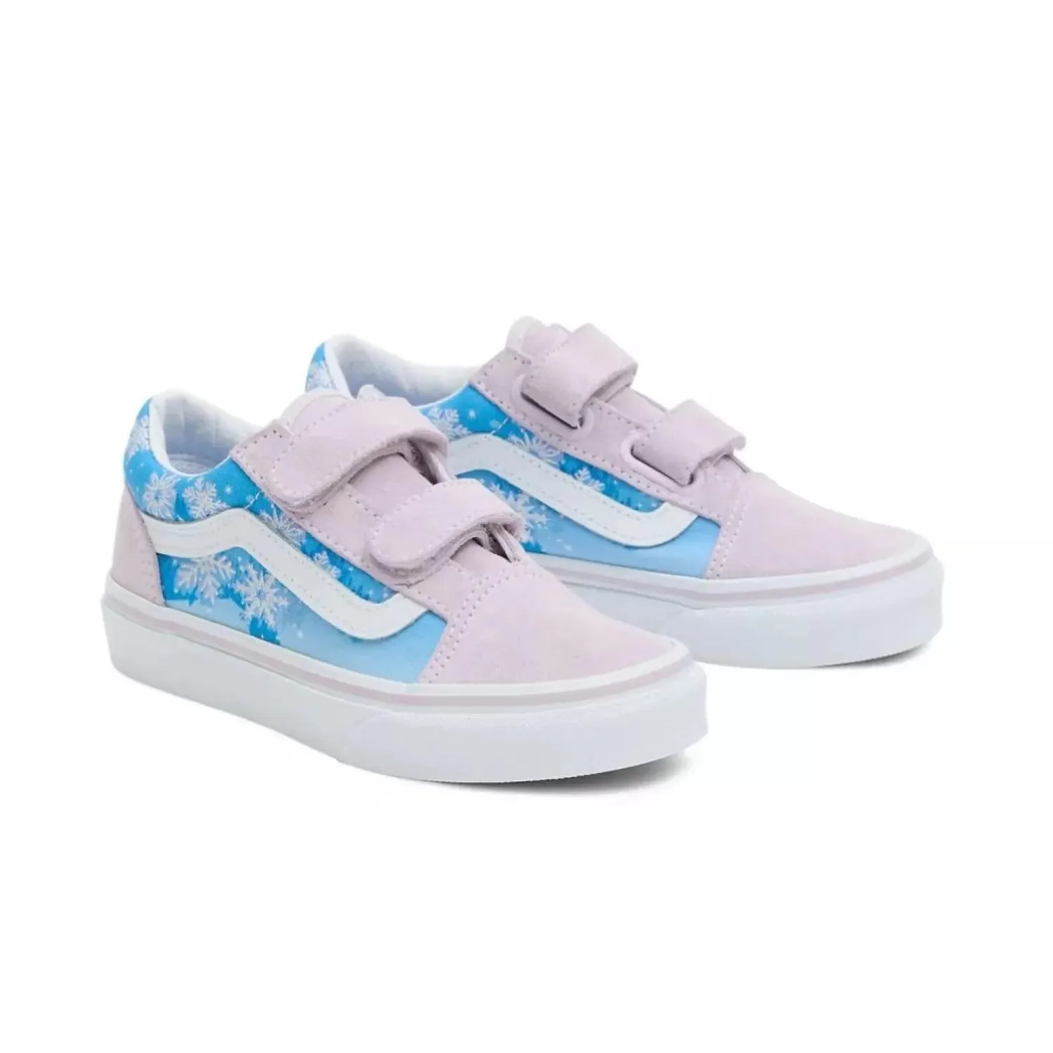 Vans Kids' Old Skool V Shoes - Pink / Blue / White - Image 2